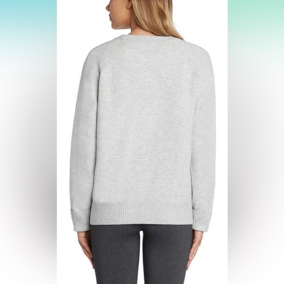 Max & Mia Light Gray Women's  Seamfront  Crew Neck Pullover Sweater - Picture 3 of 12